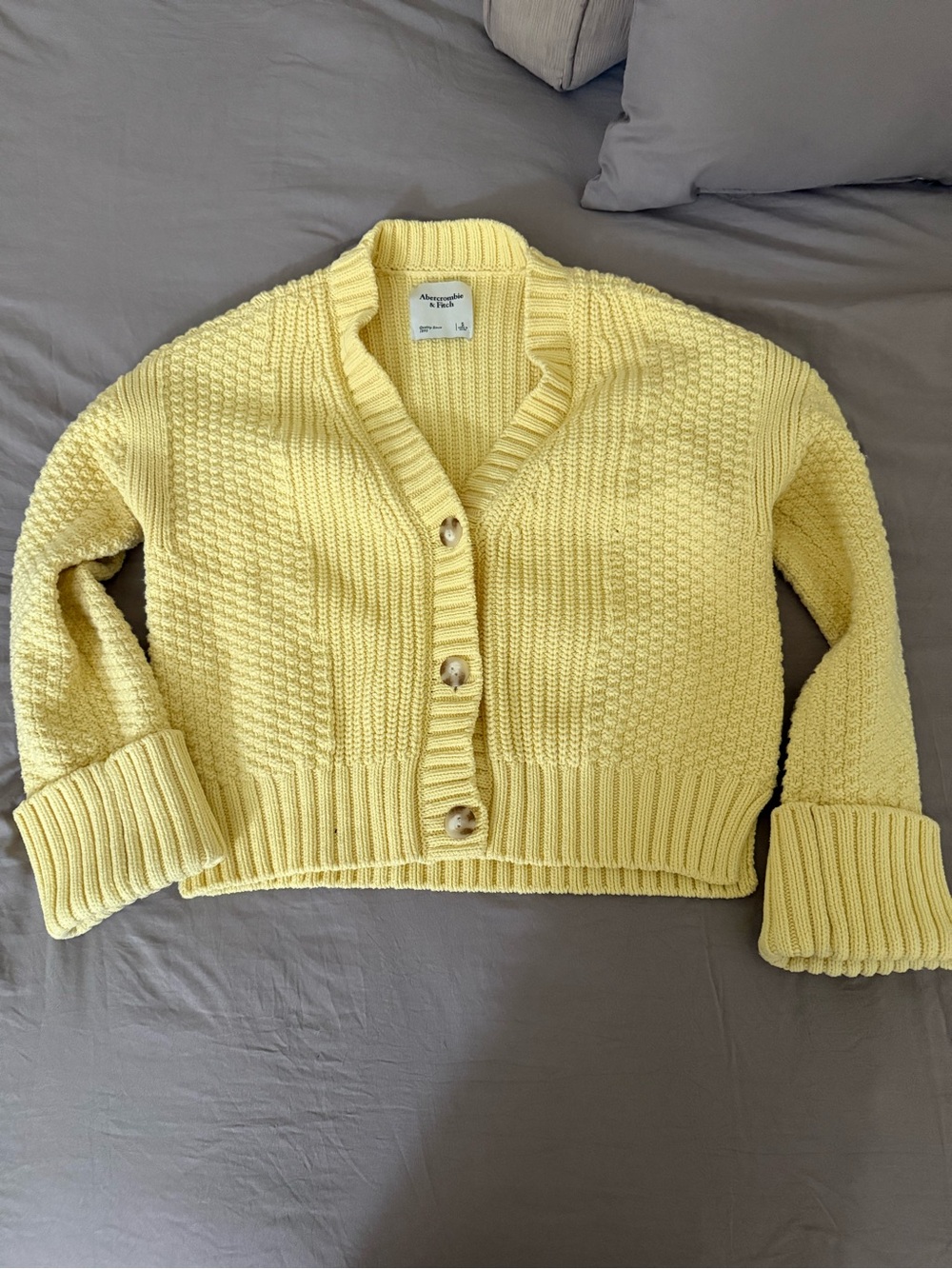 Abercrombie and fitch yellow cardigan